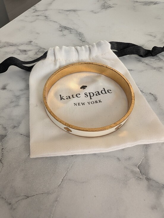 kate spade Jewelry - 🦋kate spade🦋White and Gold Enamel Bangle Bracelet